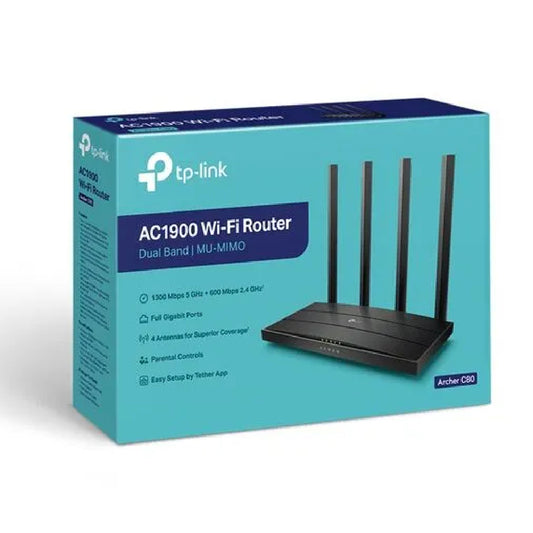 tp-link AC1900 wifi Router Dual Band | MU-MIMO Archer C80 (LGF/LDF/UXT)