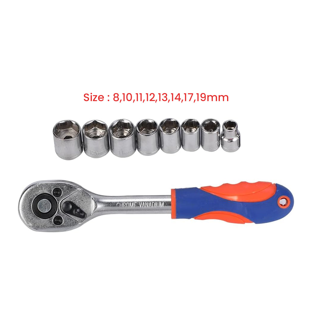 TOOLS Ratchet Wrench Set - 1/2inch 8 Piece Size : 8,10,11,12,13,14,17,19mm | B.99939915 (NC/NA/NM-TX)