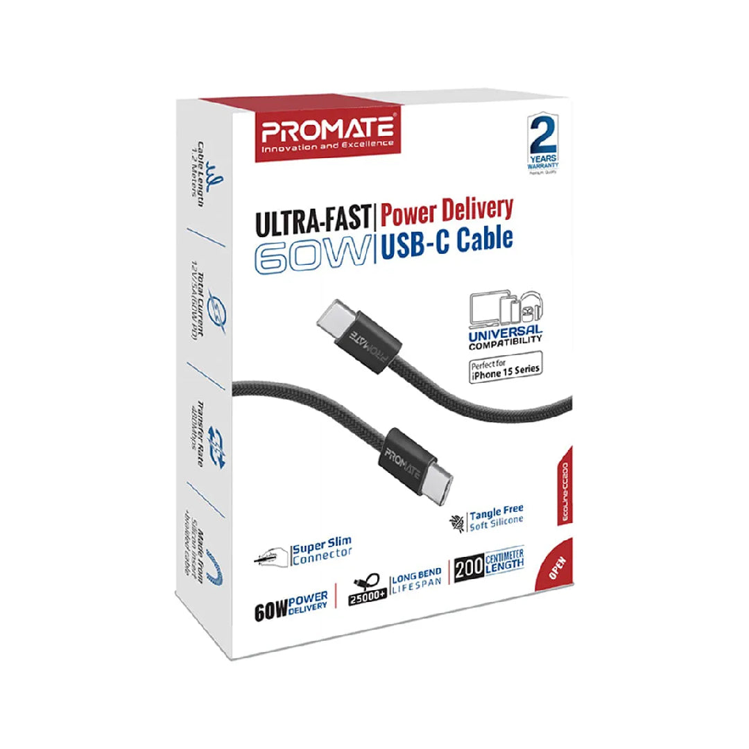 Promat Ultra-Fast 60W Power Delivery USB-C Cable (LB/UB/XG)