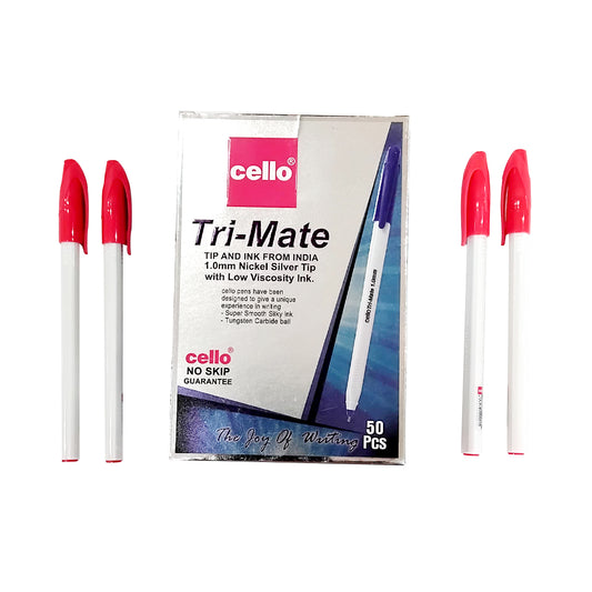 Cello Tri-Mate Pen Red 50 Pcs | B.8904228120514 (OI-OI-NS)
