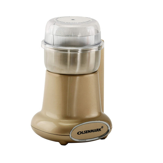 Olsenmark OMCG2227 200W Coffee Grinder - Electric Grinder - Stainless Steel Jar &Blades for Coffee Beans, Spices & Dried Nuts Grinding - Detachable Bowl, Transparent Lid -50 g Capacity Mill | B.6294010816162 (RM-TX)
