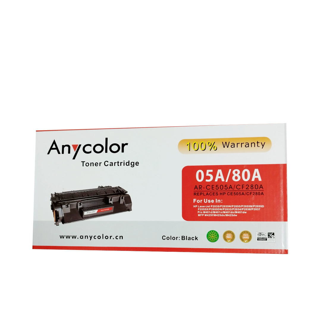 Anycolor Toner Cartridge 05A/80A Black (XH/FV/BT)