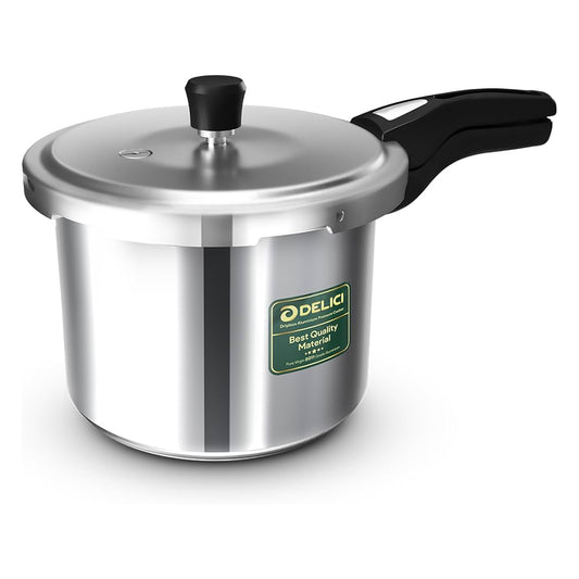 Delici Pressure Cooker Dripless 3 Litre NIB (ADPC3E) | Superior Virgin Aluminium | Smart Spillage Control | Quick Heating Induction Base | Lead-Free Safety Valve | Heat Proof Bakelite Handle | B.8906126683825 (HN-HC-HA)