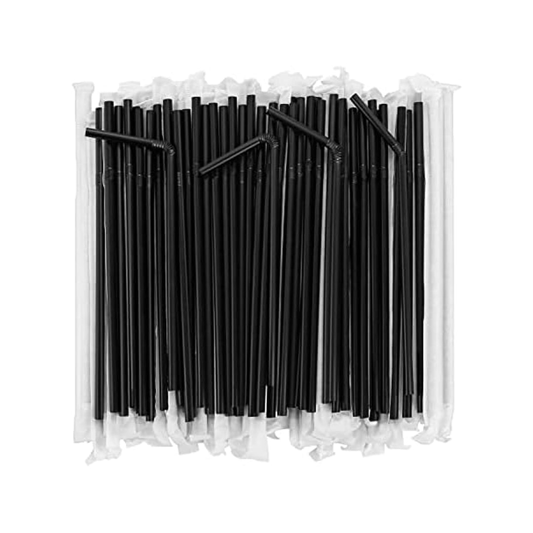 Black Flexible Plastic Straws 203mm 250PCS | B.99948658 (ORM/OMC/OIS)