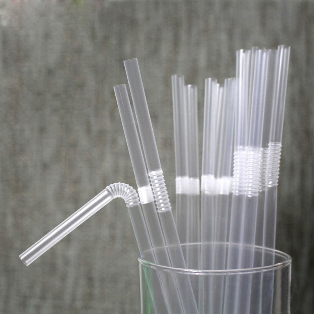 Clear Disposable Drinking Straws Flexible 203mm 250PCS | B.99948641 (ORM/OMC/OIS-TX)