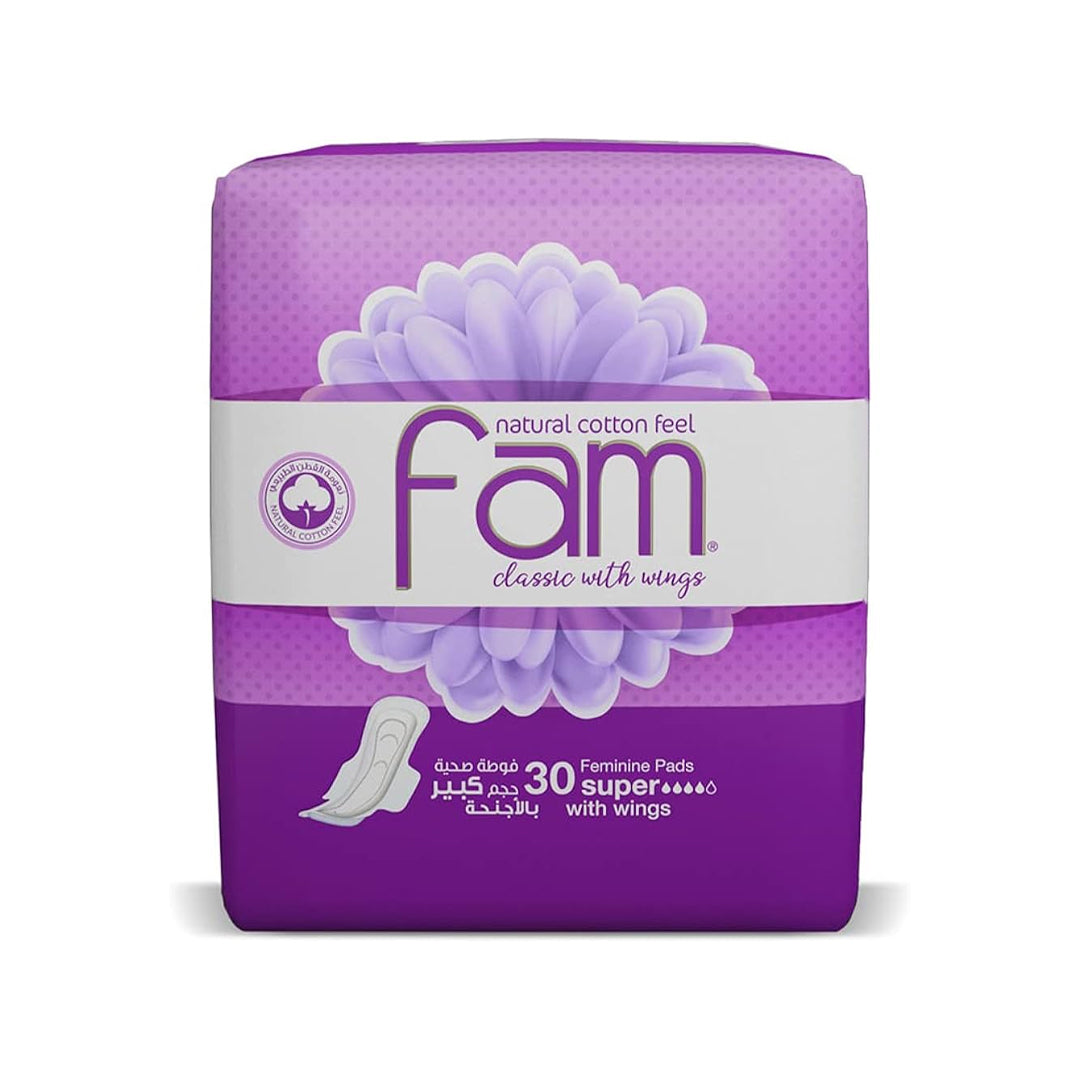 Fam Protect sanitary pads maxi classic with wings super 30 pads | B.20048082 (IS/IN/IC-TX)