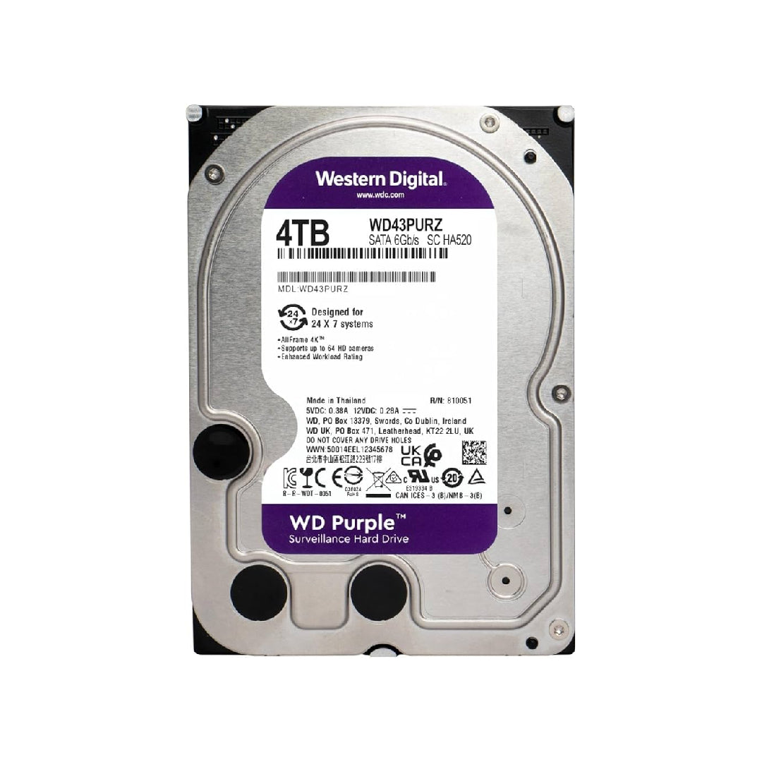 Western Digital Hard Disk 4TB HDD WD43PURZ SATA 6Gb/s (XXB/XFV/CFI)