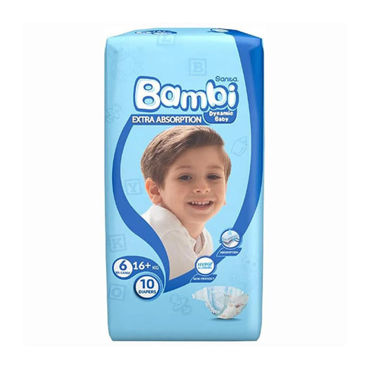 Sanita Bambi Diapers Size 6 Pack of 10 Diapers | B.6281017352816 (HM-AS-AN-TX)