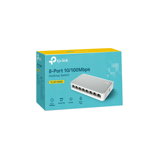 TP-Link Desktop RJ45 8 Port Fast Ethernet 10/100Mbps Network Switch (TL-SF1008D)