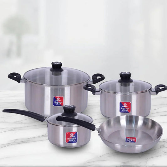 British chef Stainless Steel Cookware Set 7PCS | B.99948344 (OAS-OAH-ORS)
