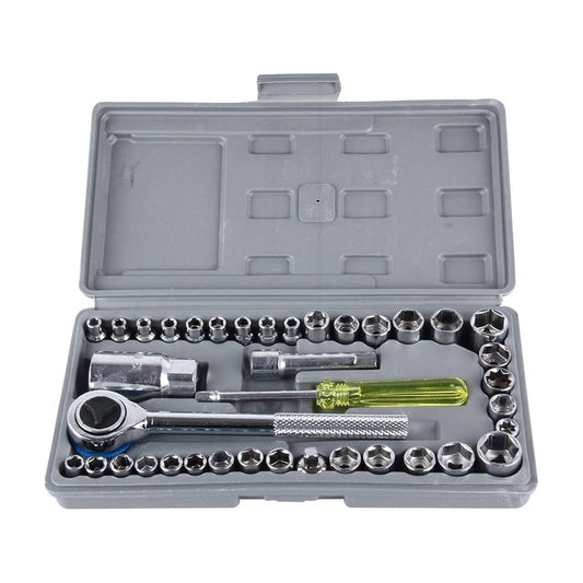 AIWA 40pcs Combination Socket Wrench Set 1/4" & 3/8 Drive S.A.E & Metric SIZE Combination Set | B.99932916 (OA/OM/NS-TX)