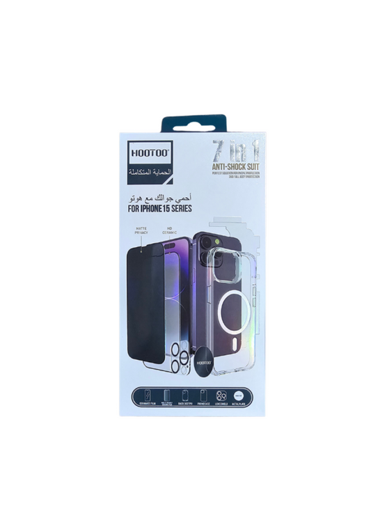 HOOTOO 7 IN 1 ANTI SHOCK SUIT IPHONE 15 SERIES LP/UP/BV