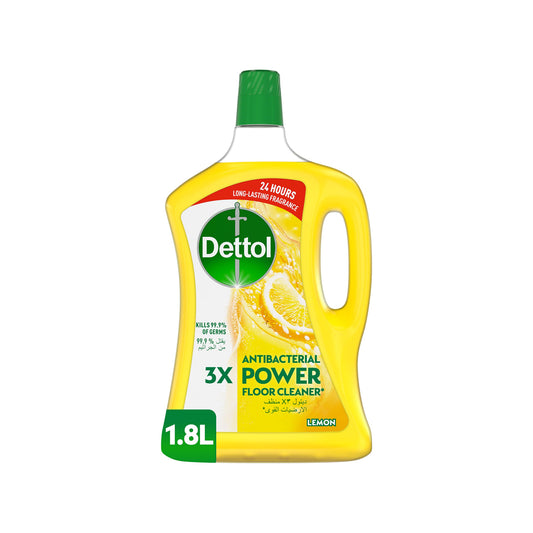 Dettol-Antibacterial-Power-Floor-Cleaner-(Kills-99.9%-of-Germs),-Fresh-Lemon-Fragrance,-Can-be-Paired-with-Vacuum-Cleaner-for-Cleaner-and-Shinier-Floors, 1.8L | B.20047929 (ORM-TX)