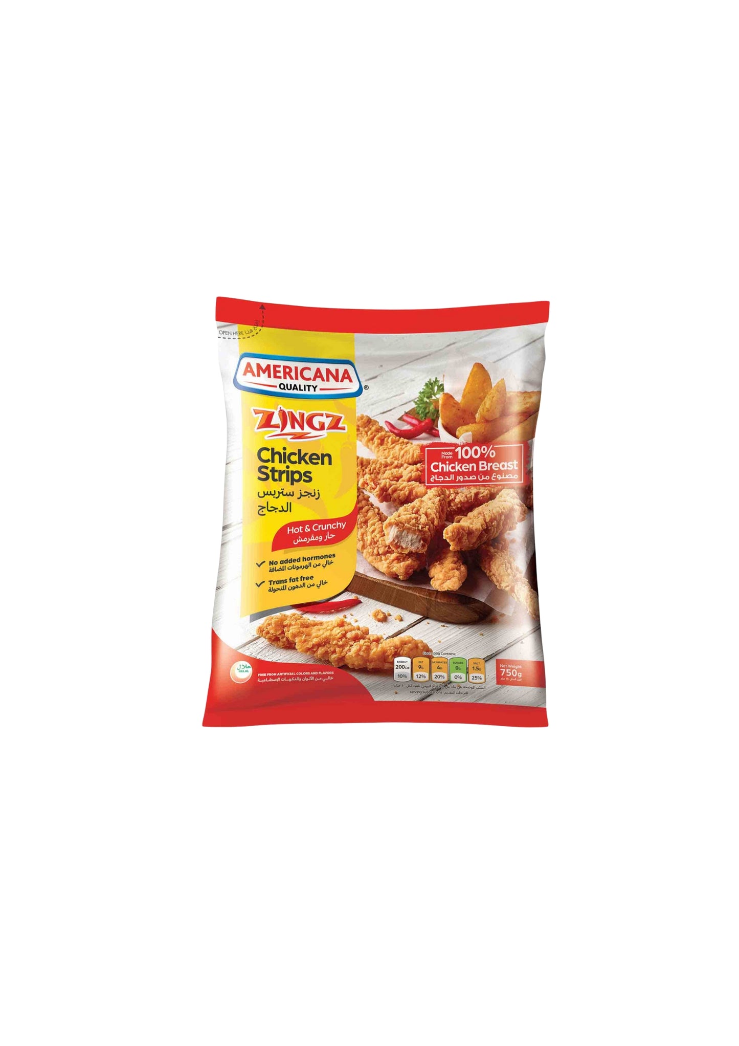 Americana- Zingz Chicken Strips Hot & Crunchy 750g